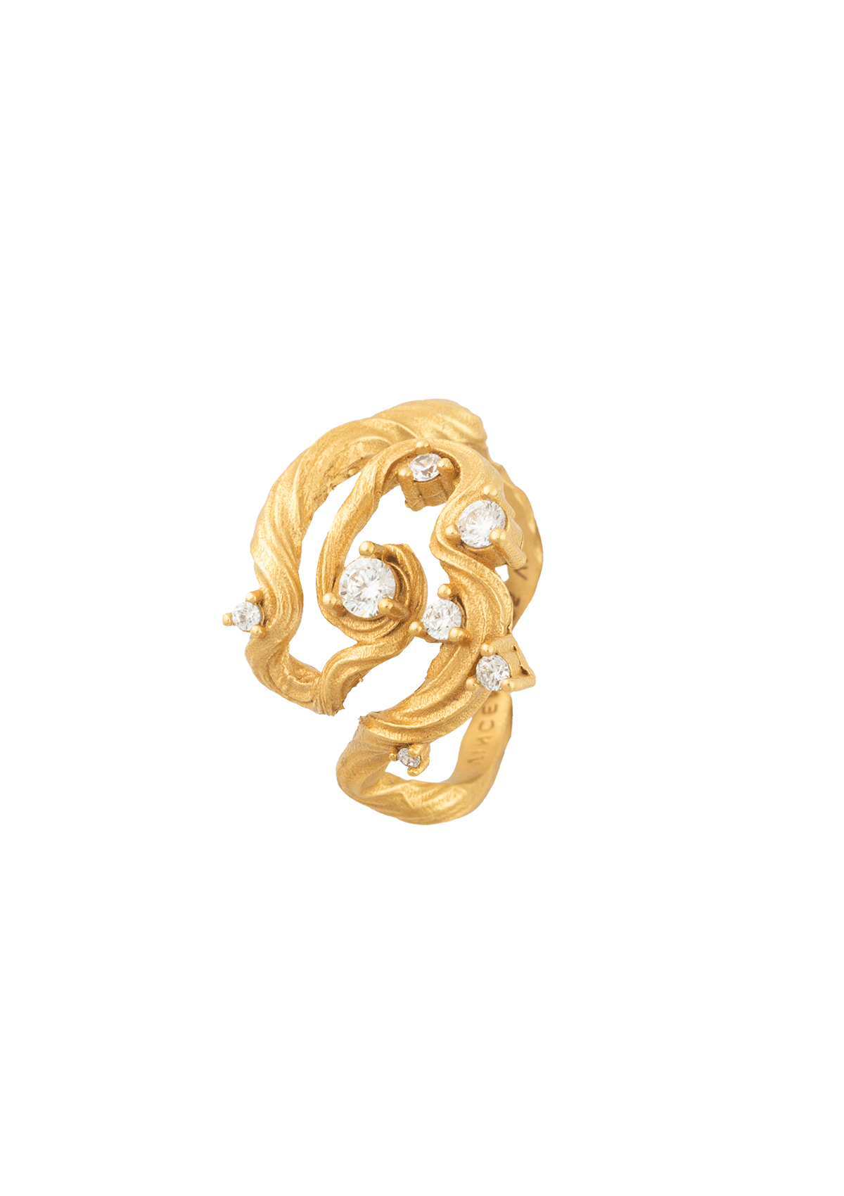 AURUM ROOTS RING HVID FORGYLDT