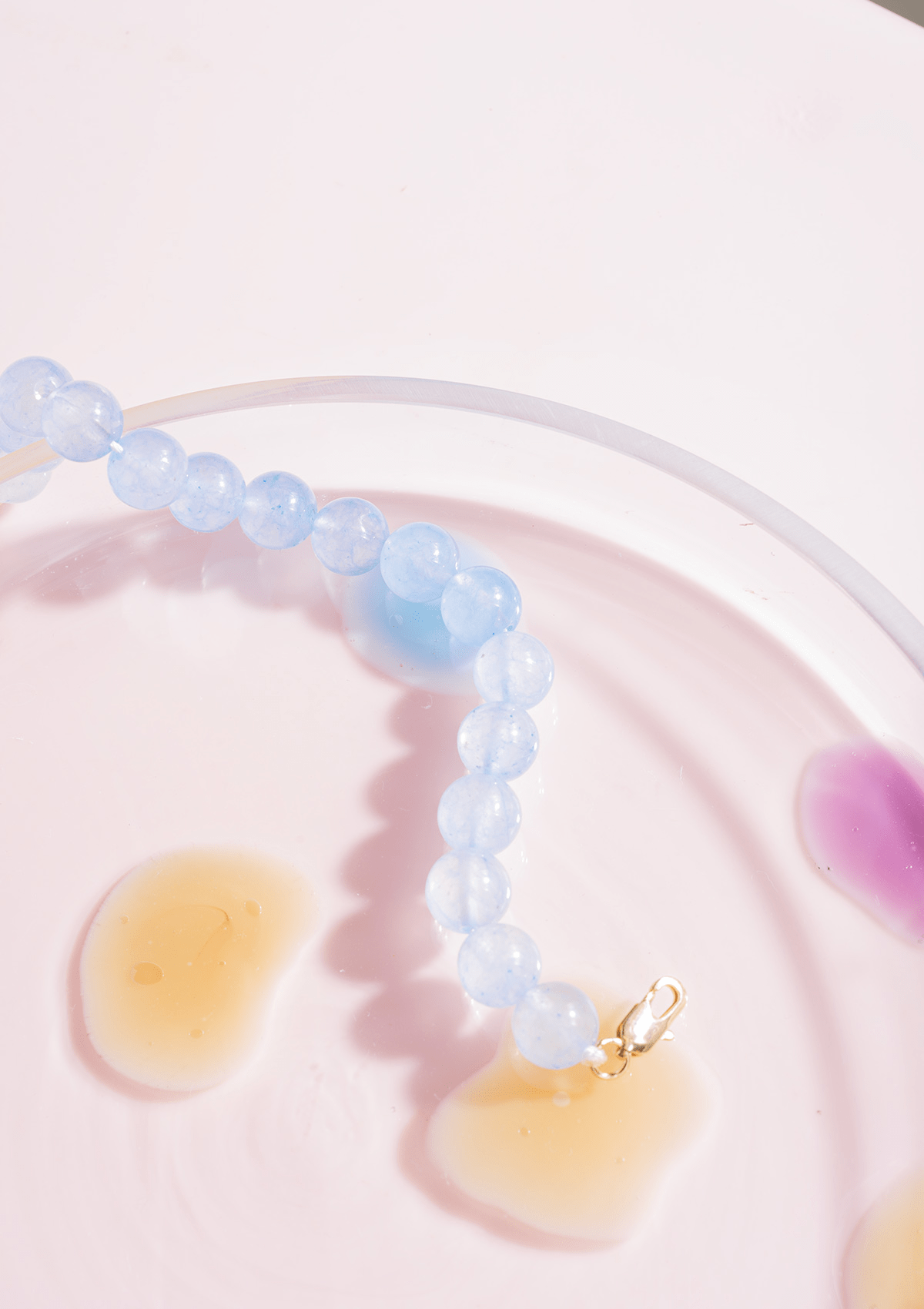 CANDY CORAL LAGOON M ARMBÅND LIGHT BLUE FORGYLDT