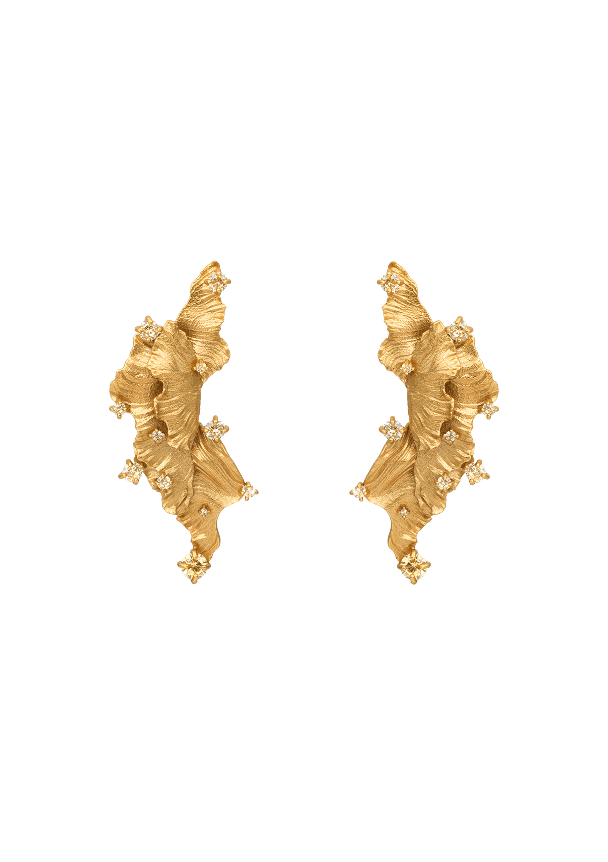 CABARET ØRERINGE LYSEGUL FORGYLDT