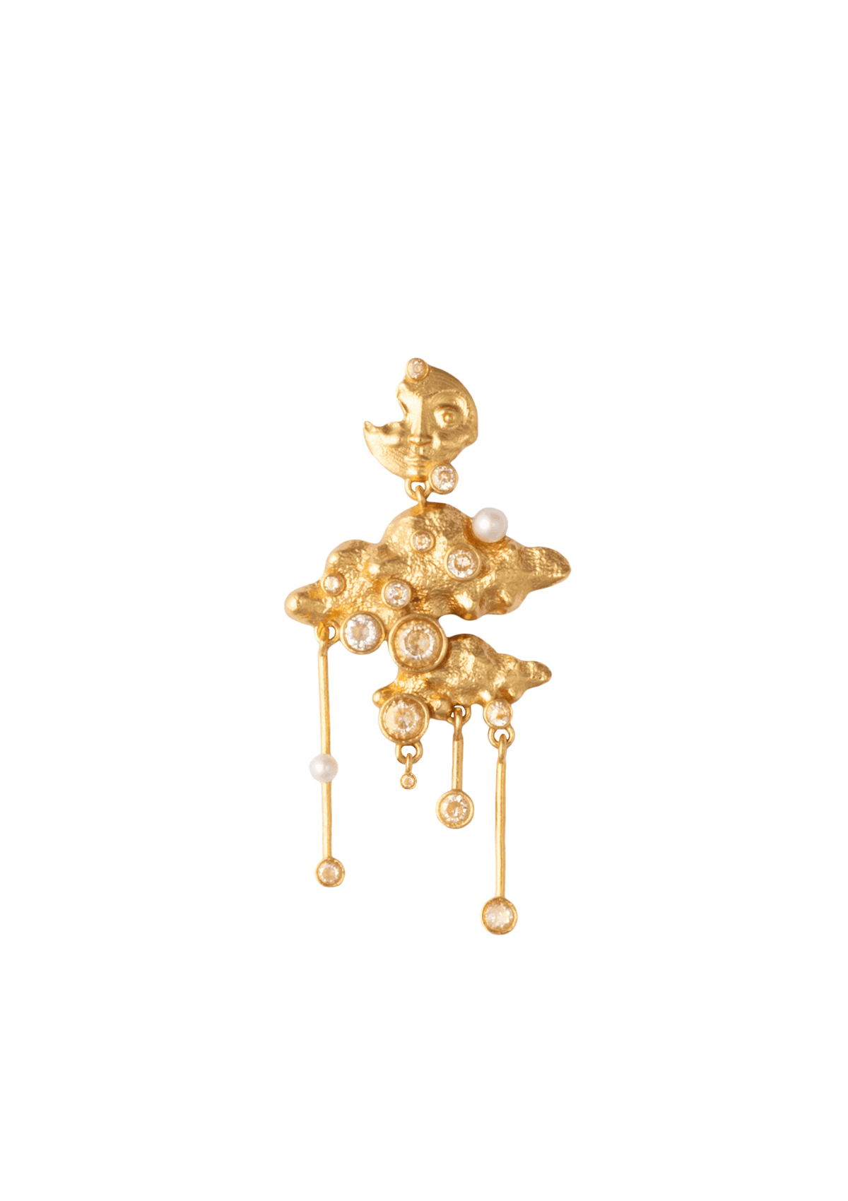 COSMIC CASCADE ØRERING SINGLE LYSEGUL FORGYLDT