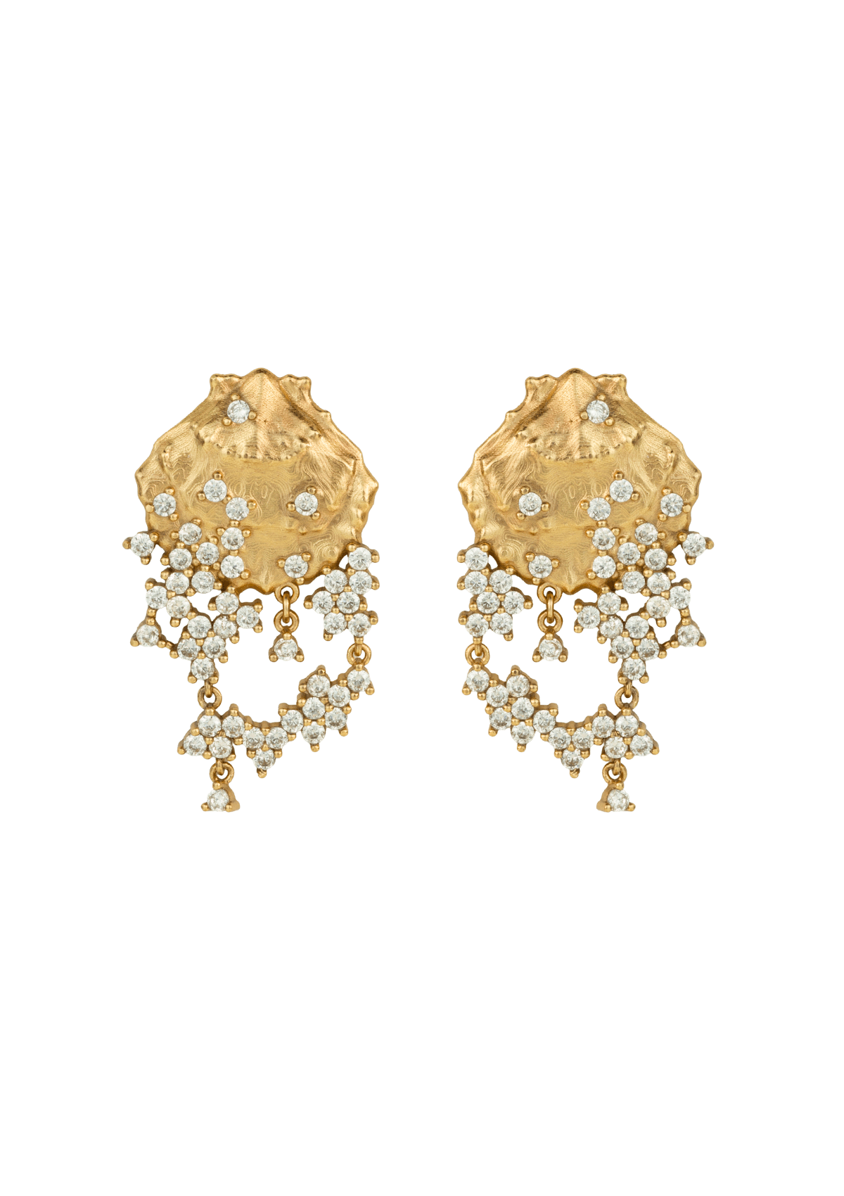 MIRROR COVE ØRERINGE HVID FORGYLDT