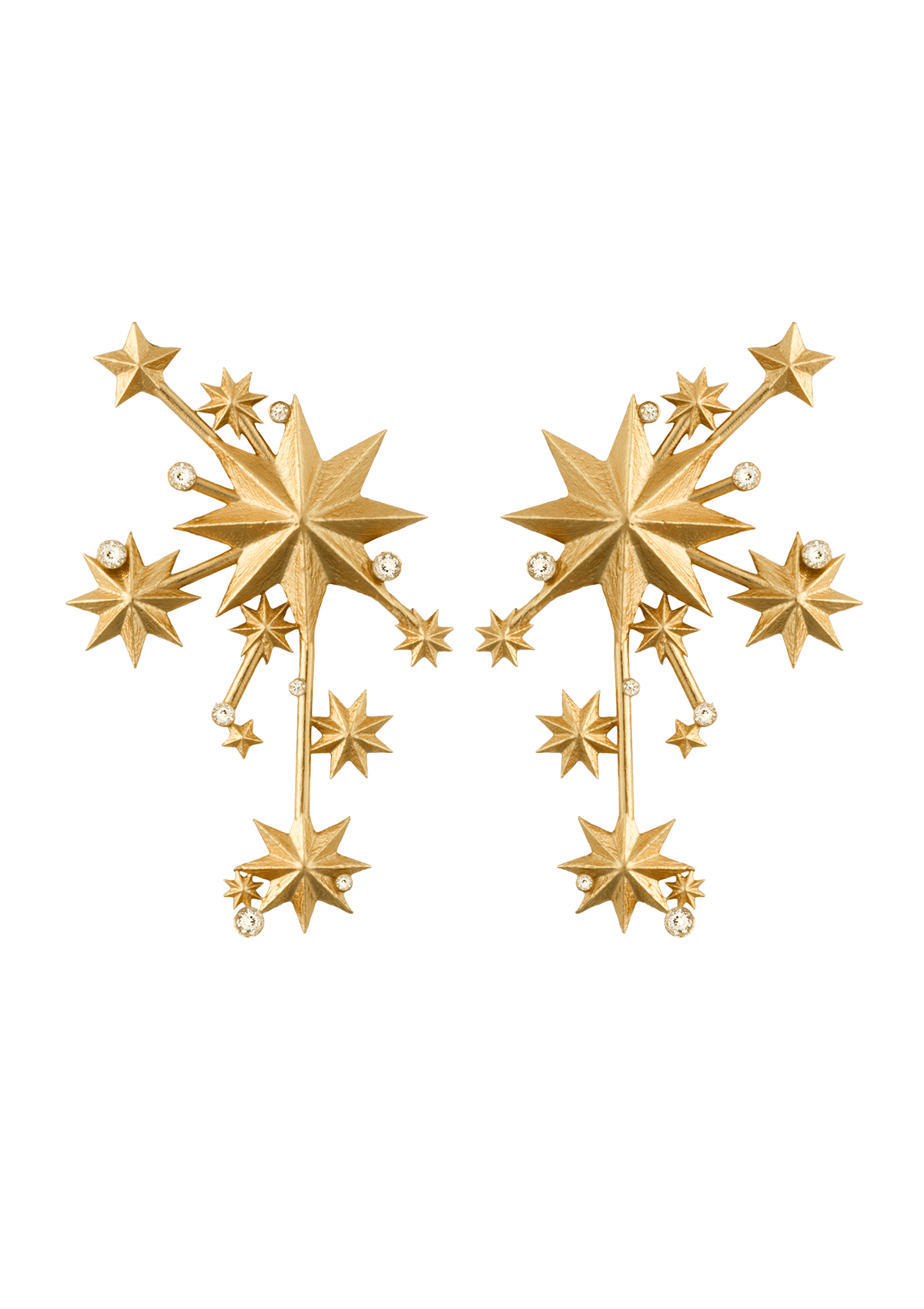 NIGHT POETRY ØRERINGE LYSEGUL FORGYLDT