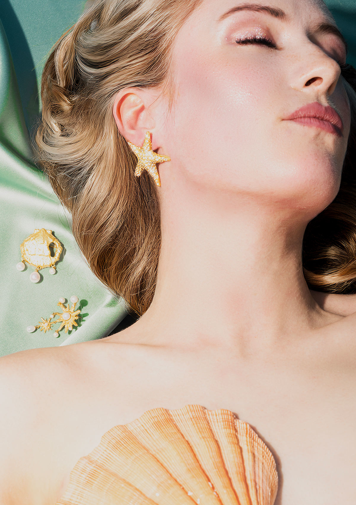 SIREN ELEGY EARRINGS GILDED SINGLE LIGTH YELLOW FORGYLDT