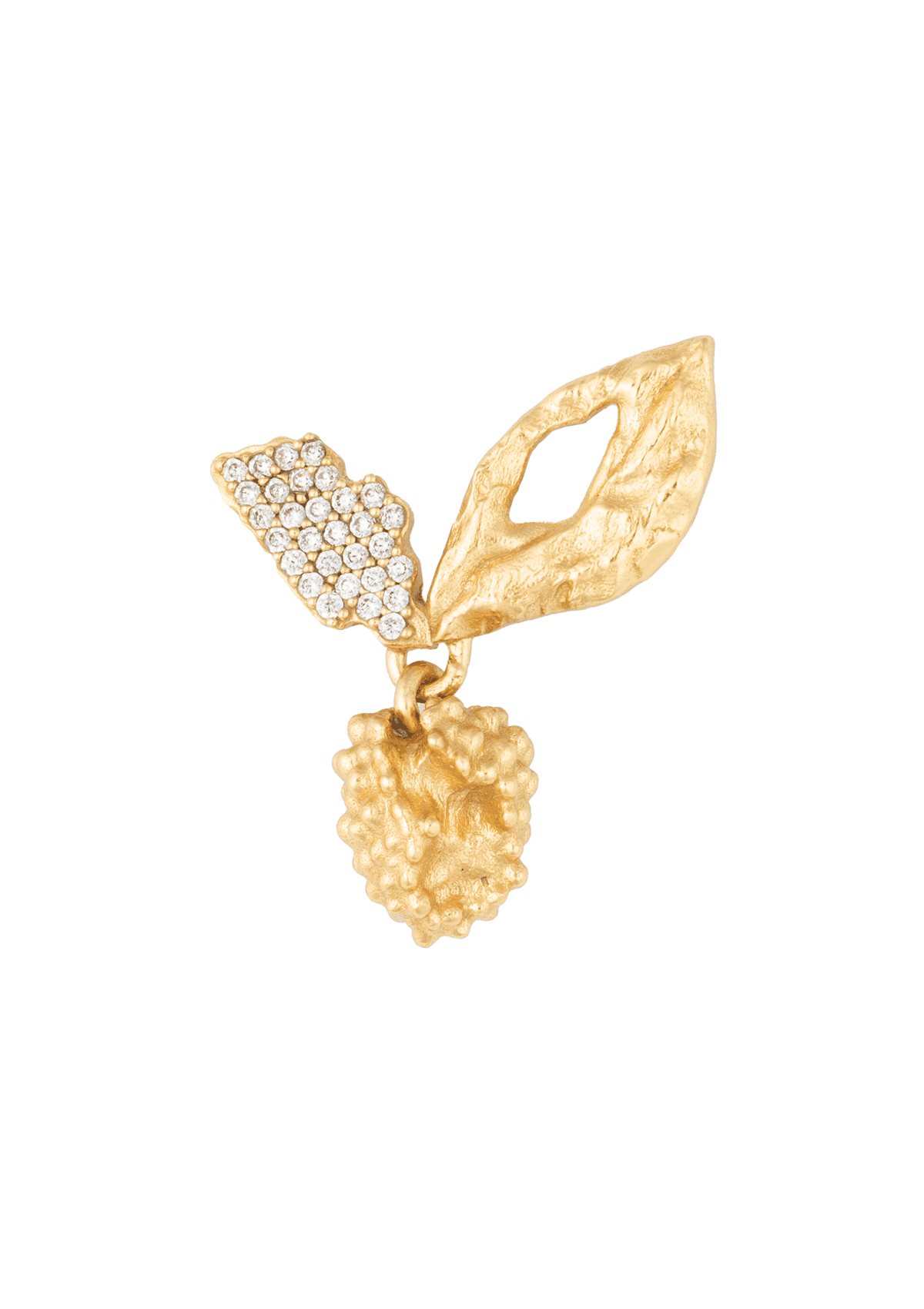 SPOILBERRY BROCHE HVID FORGYLDT