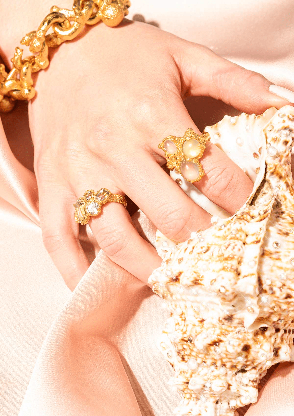 VOWS OF TIDE RING BOWENIT GREEN BOWENITE FORGYLDT