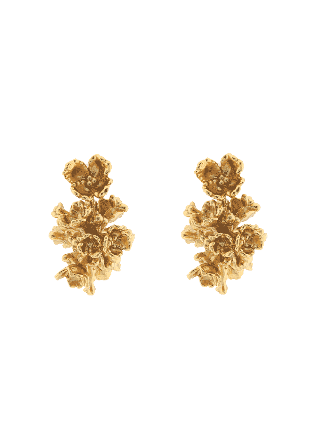 FLEUR VIDE CLUSTER ØRERINGE FORGYLDT