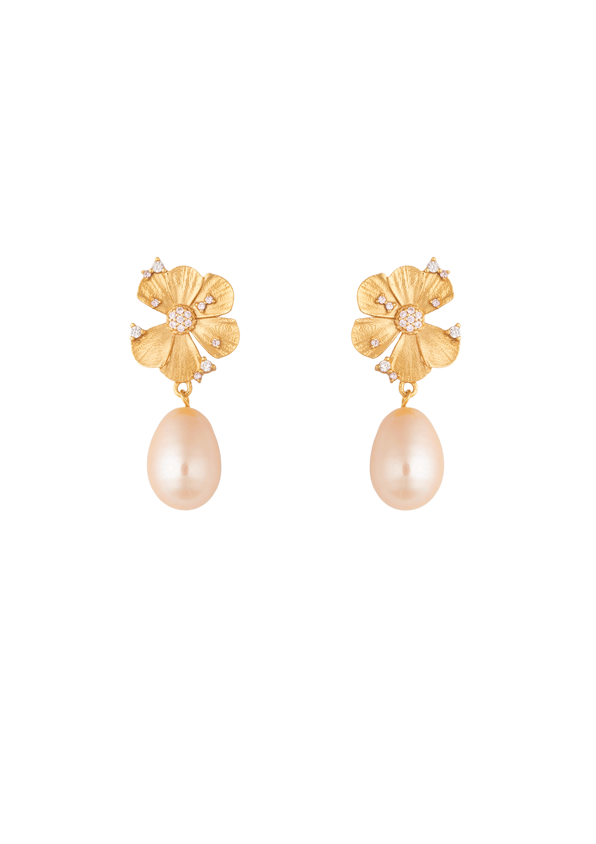 VENUS WILDFLOWER ØRERINGE PINK FORGYLDT