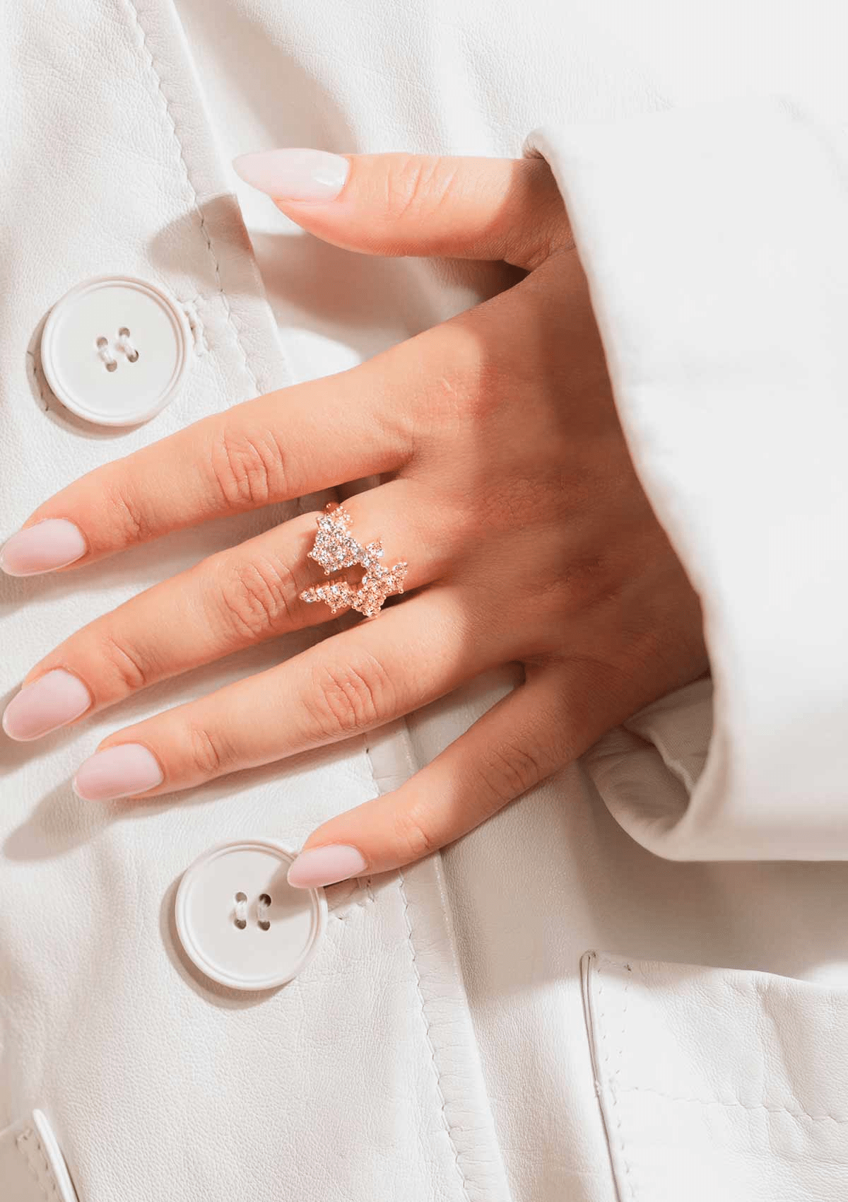 LACE ALLURE RING HVID FORGYLDT